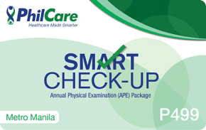 Philcare Smart Checkup ₱499 one-time payment One basic physical exam from PhilCare's Hi-precision clinics