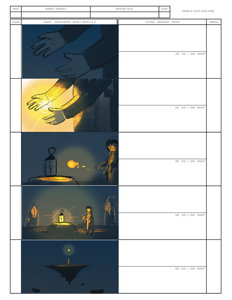  Storyboard of one of the cinematic I've been working on right now