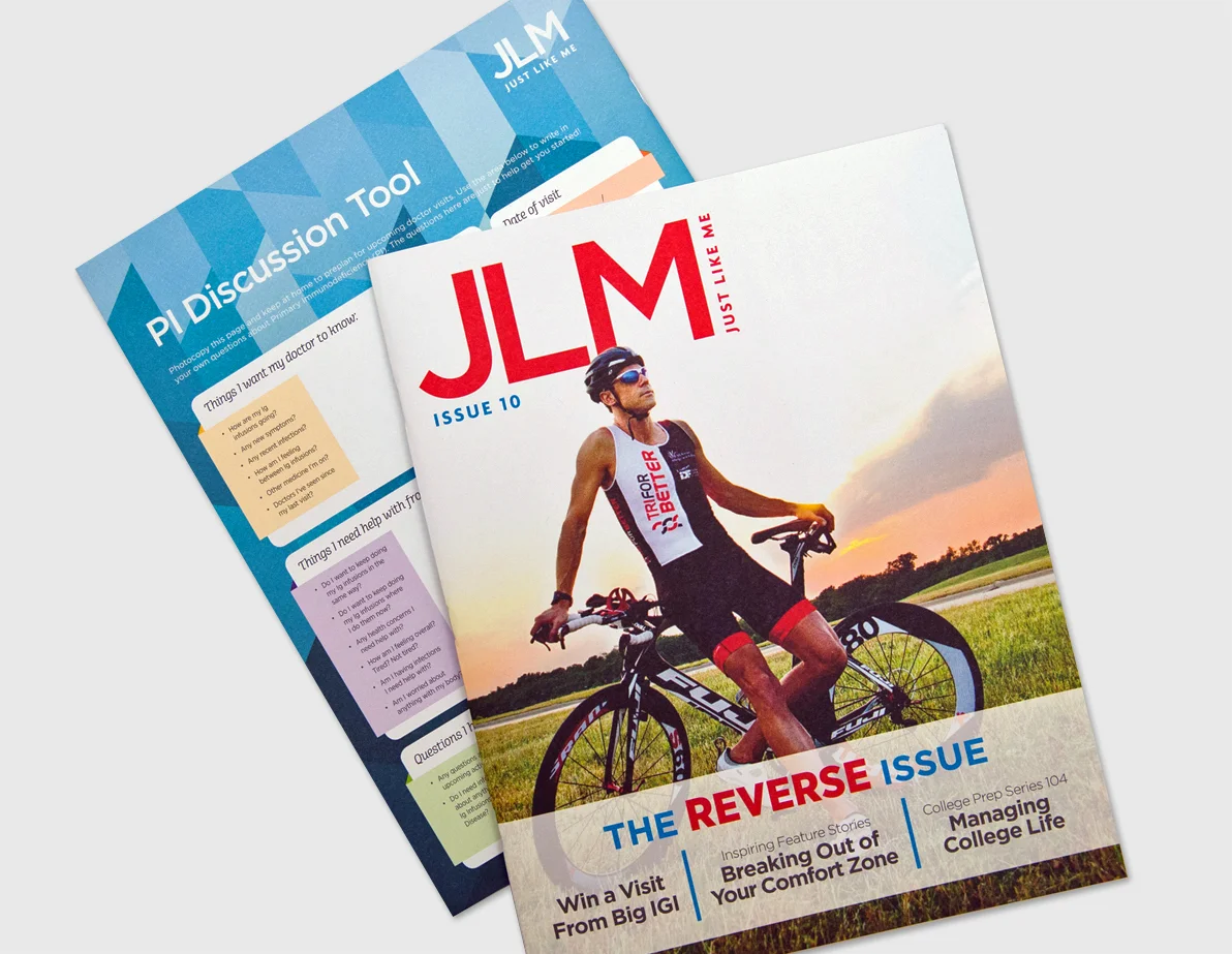 Art direction and design for a biannual publication for primary immunodeficiency patients and their families