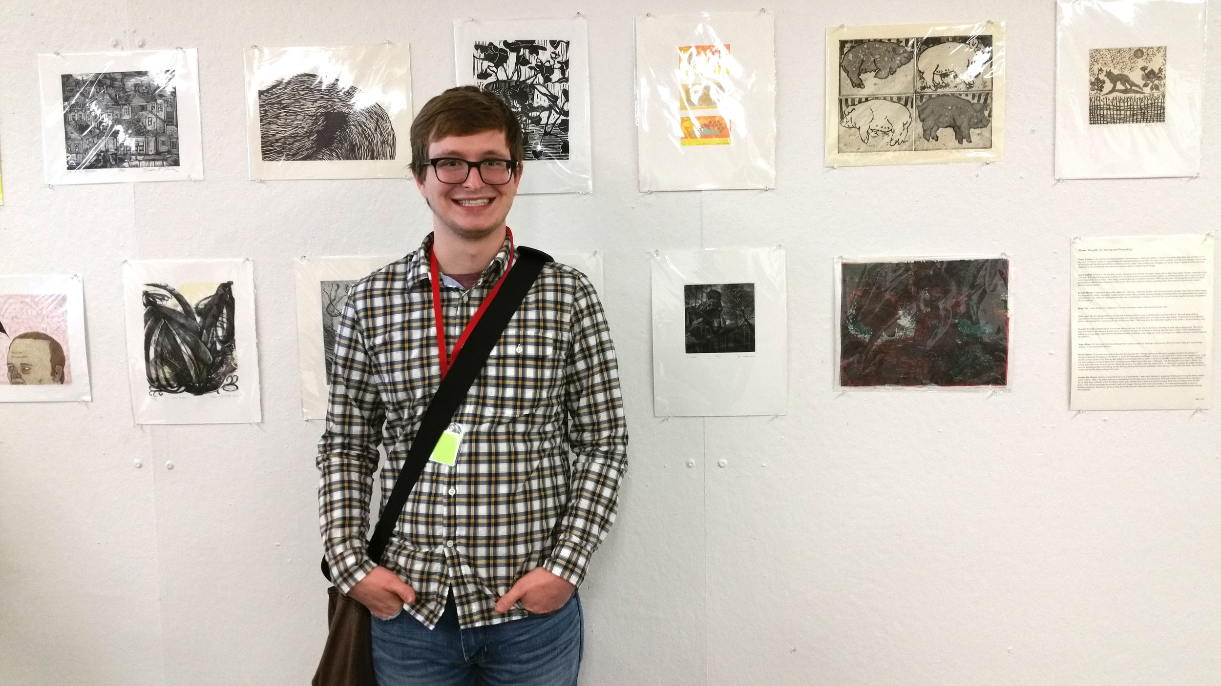  Micah Zavacky with the  Nexus  portfolio exhibited at the 2016 Mid-America Print Conference:  Prints Matter, Printing Matters  at the University of Louisville, KY.&nbsp; 