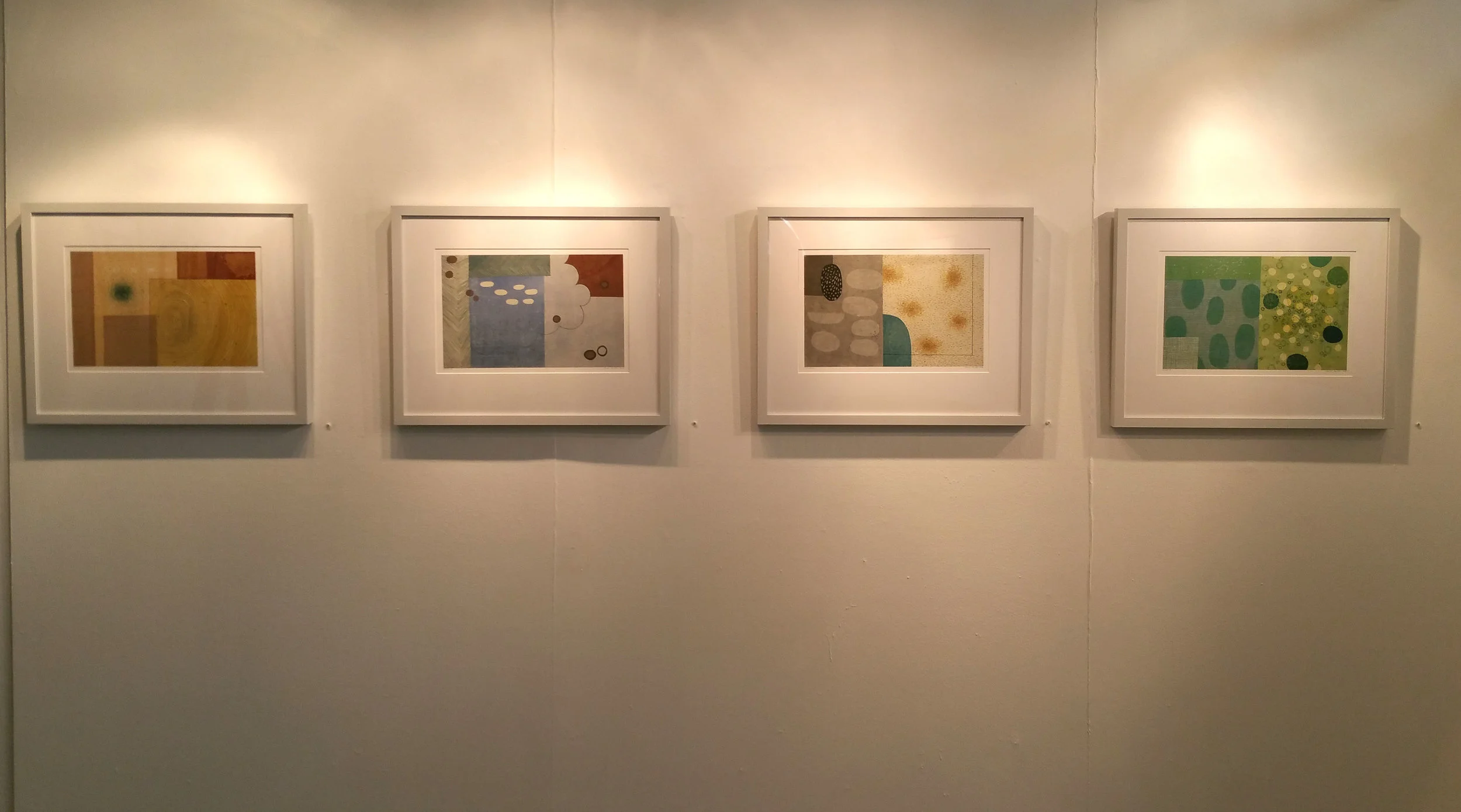 Exhibition shot of Sarah Smelser's trace monotypes. 