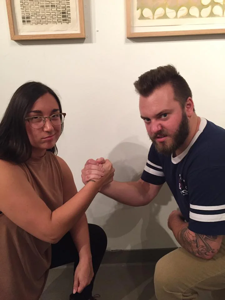 Graduate students Felicia Cannon and Ryan Palcuzak. 