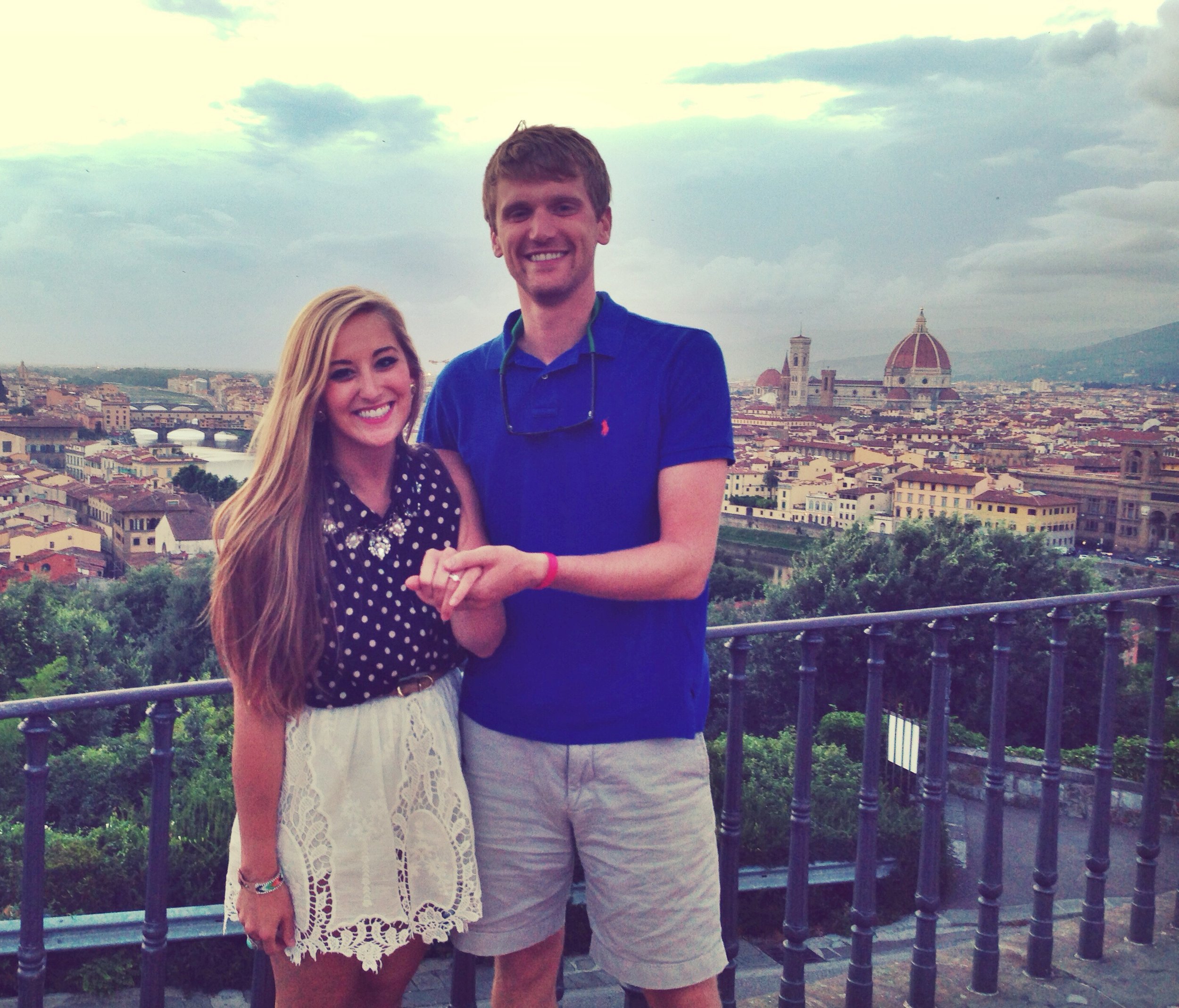 Right after John proposed at Piazza le Michaelangelo (my favorite spot in Florence!). Ignore the purple teeth... we had some red wine!