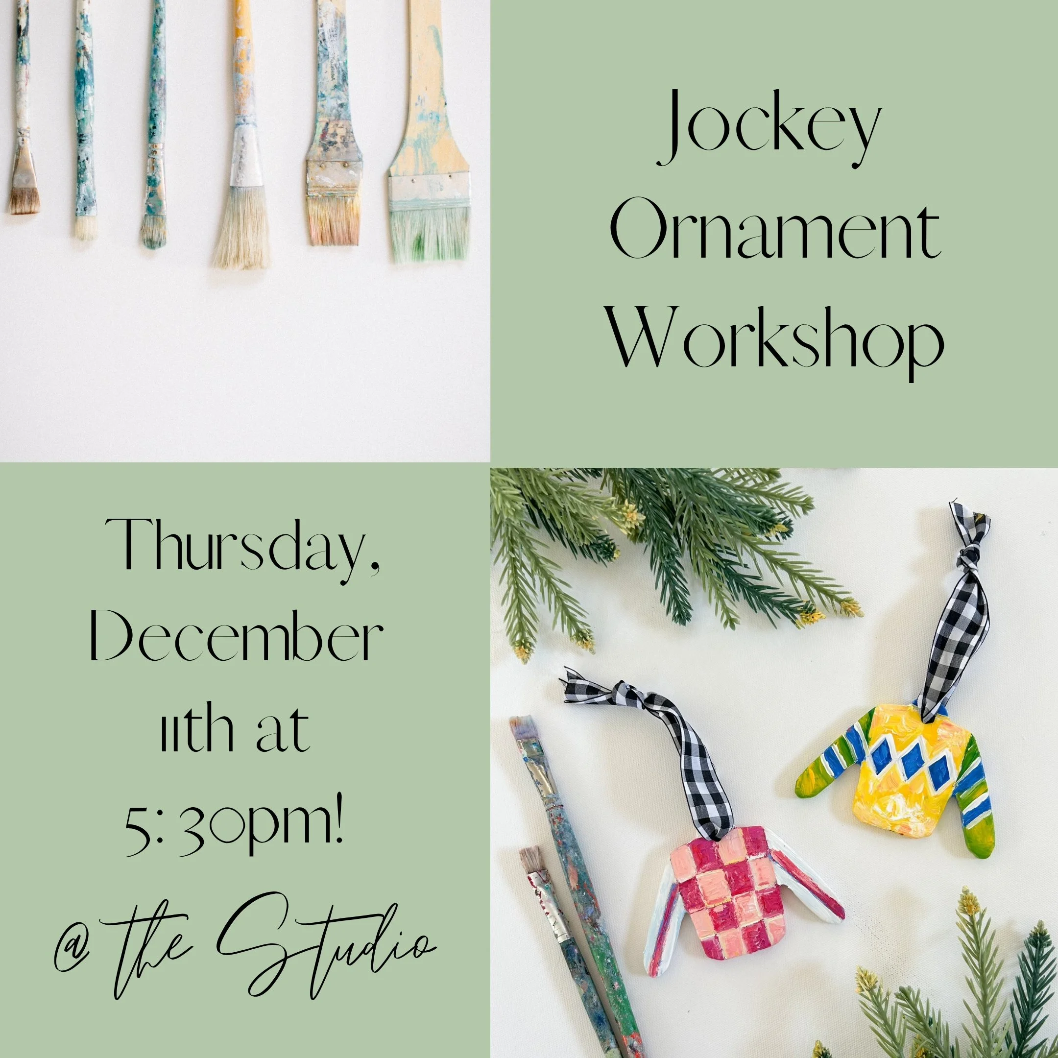 Jockey Ornament Workshop - Thursday, December 11th @ 5:30 PM