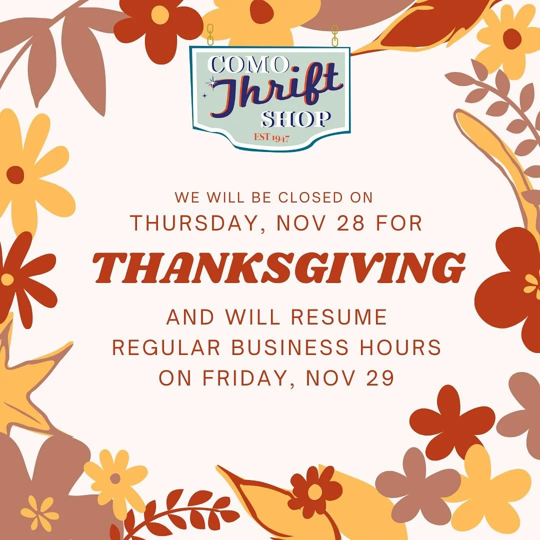 Wishing everyone a safe and happy holiday with loved ones. See you Friday 10-4 per usual for some thrifting in-between leftovers 🍗