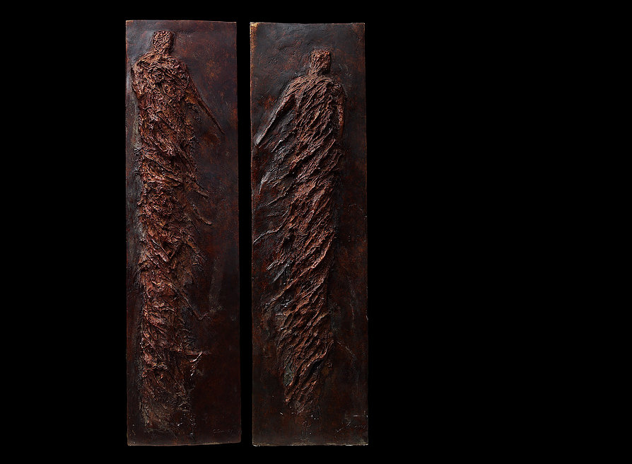 Endlessly I walk with you (2012)Bronze floating on steel - £15,000This sculpture came into being after an enquiry into philosophy ( the work of Richard Kearney and The Wake of the imagination ) around the importance of 'the other' in the creative pr…
