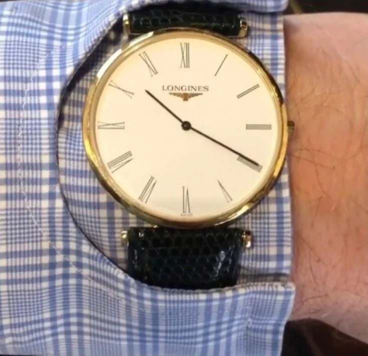 Our &lsquo;watchcuff&rsquo; with a very understated Longines @emanuelberg.official #longinesgrandeclassique