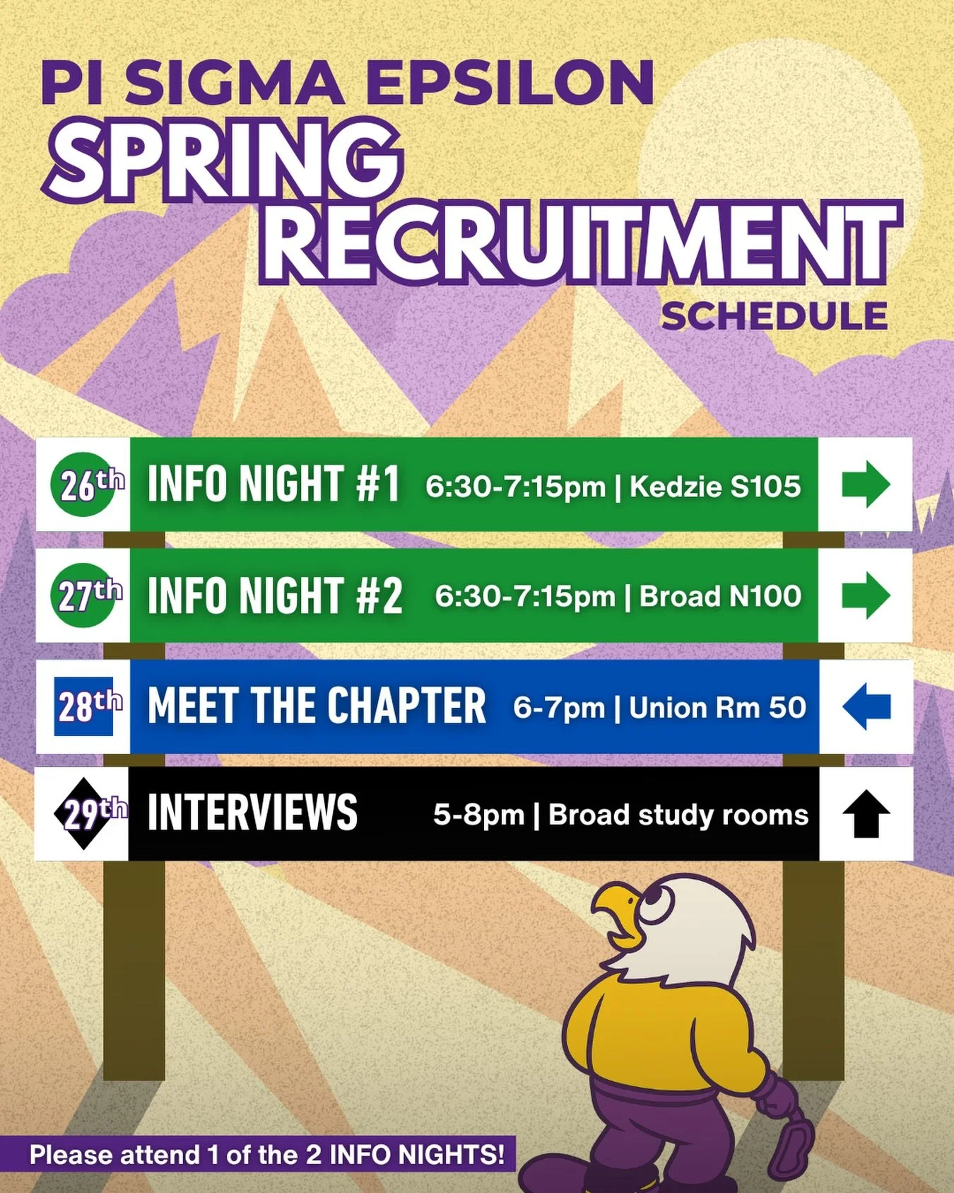 Spring recruitment is just around the corner! Come see what PSE can do for you! 
Info night 1 Jan 26th 6:30 Kedzie S105
Info night 2 Jan 27th 6:30 Broad N100
Meet the chapter Jan 28th 6:00 Union Rm 50
Interviews Jan 29th TBD Broad study rooms
#spring