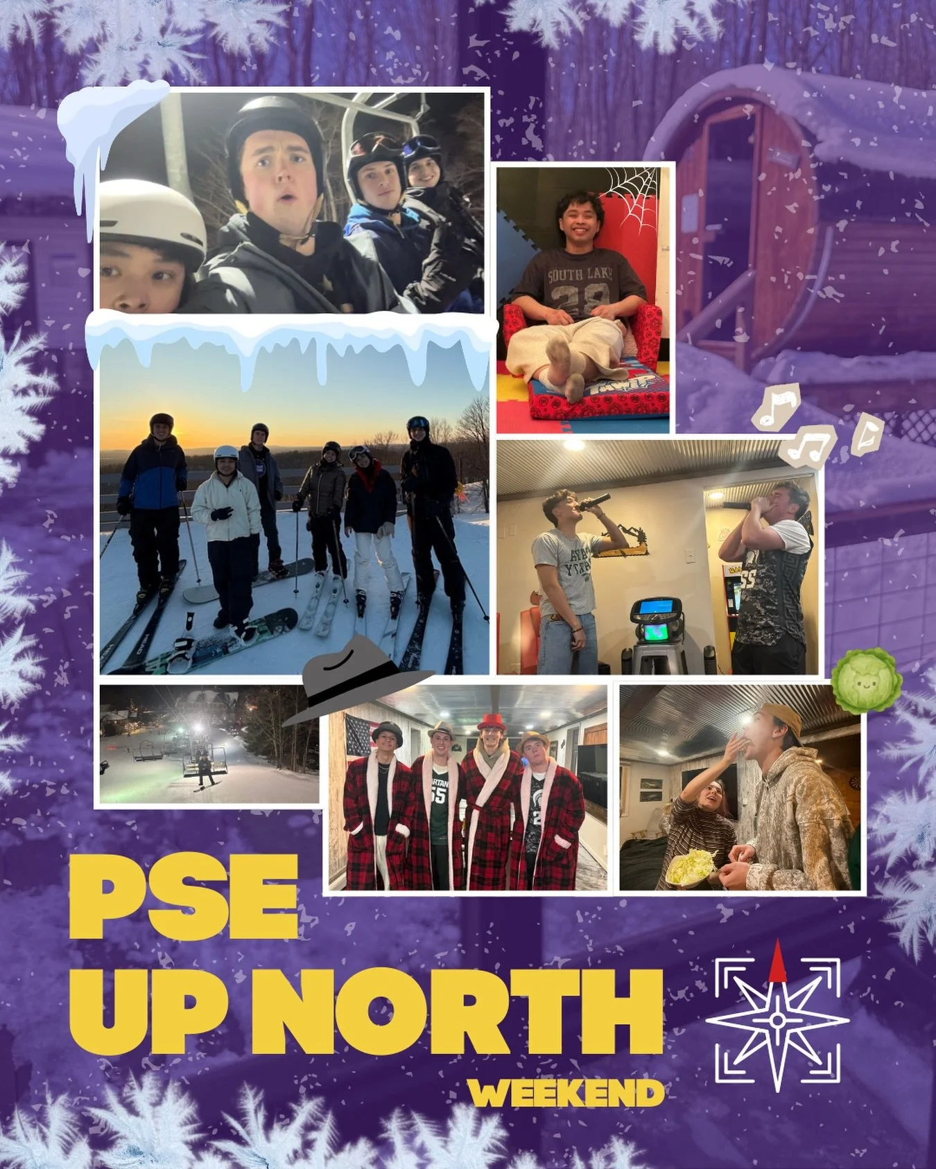 PSE&rsquo;s up north weekend trip was an absolute blast.❄️

It was so nice to get away for a while and bond with our brothers. This trip was filled with games, skiing, jamming and so much more. We&rsquo;re super excited to do more events like this in