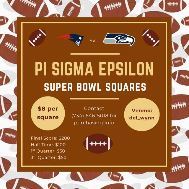 🏈 PSE Super Bowl Squares are LIVE!
-
$8 per square
Final: $200 💰 | Halftime: $100 🕒 | Q1 &amp; Q3: $50 each
Venmo @del_wynn