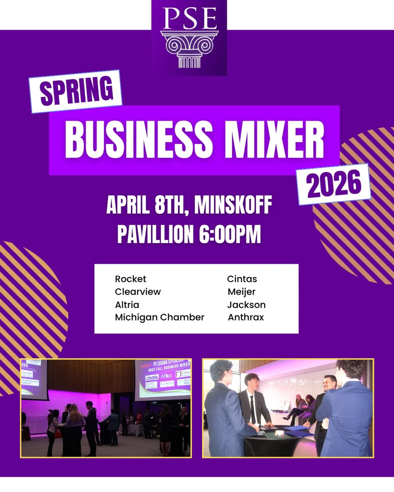 Our spring 26 business mixer is upon us April 8th at 6pm within the Minskoff pavilion. 

Members please research and stop at all 8 company tables and hand them a copy of your resume. There will also be a resume check table as well.

Celsius and subs 