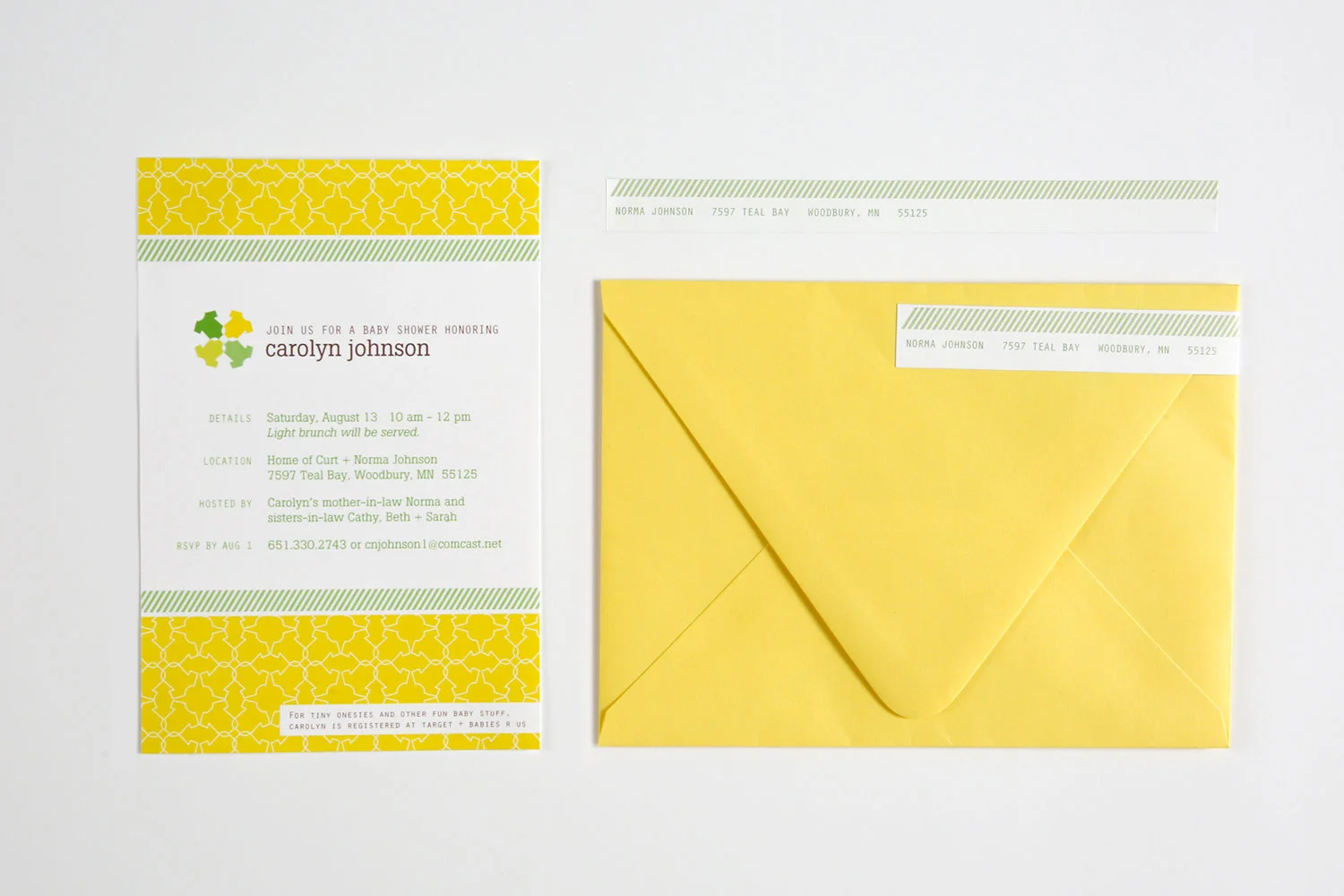 — baby shower invitation package —