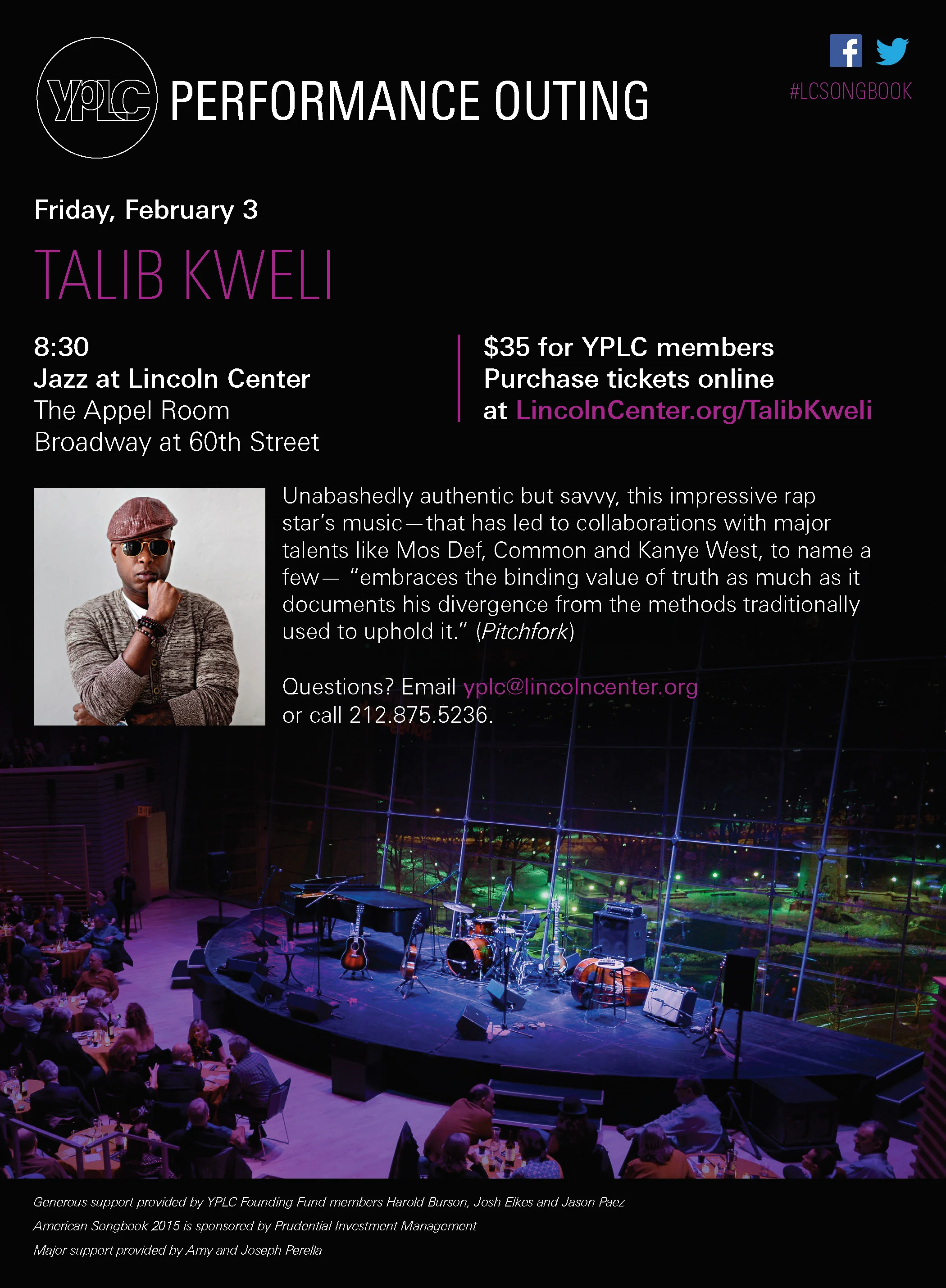 YPLC Performance Outing to American Songbook: Talib Kweli