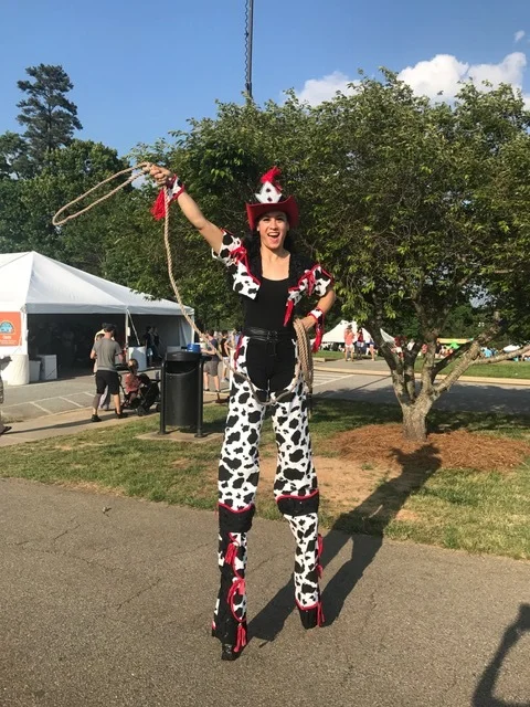 Cowgirl Stilt Walker with Lasso