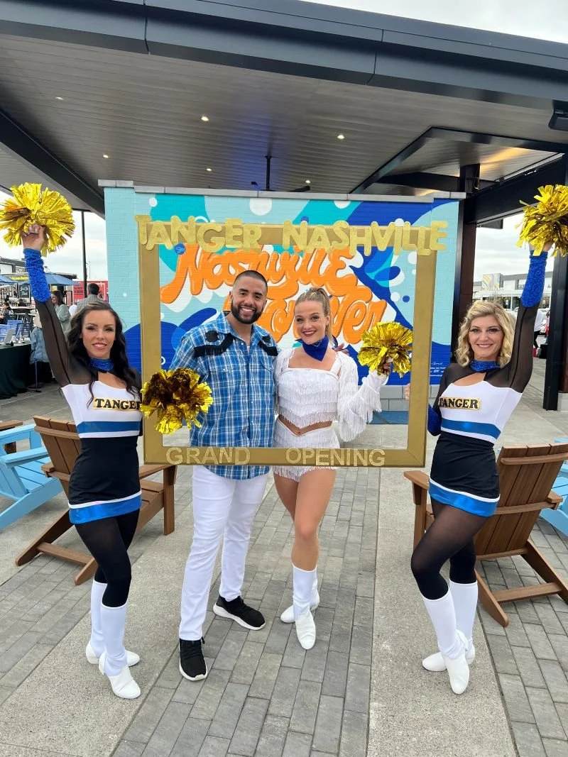 Cheerleaders and Photo Frame Host at Outlet Mall Opening in Nashville, TN