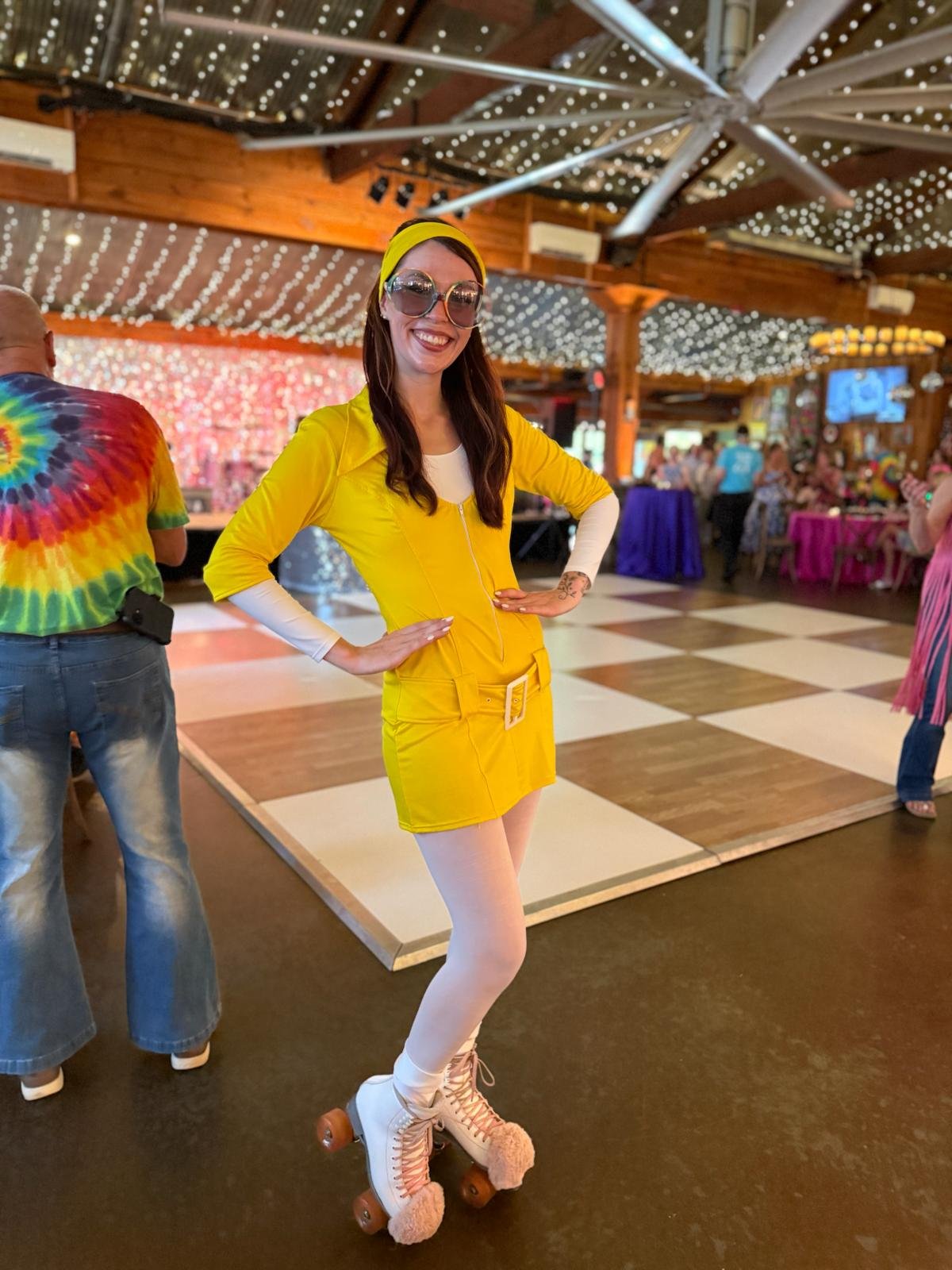 1960s Yellow Roller Skater at Anniversary Party in Raleigh, NC