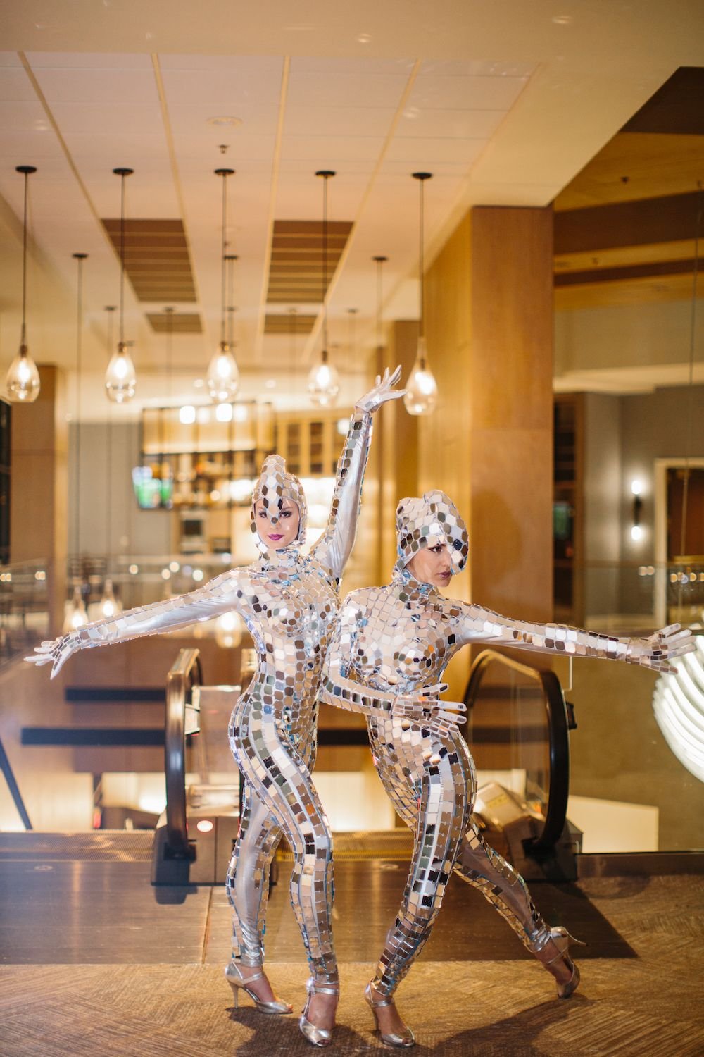 Avant-Garde Mirror Girls in Modern Pose