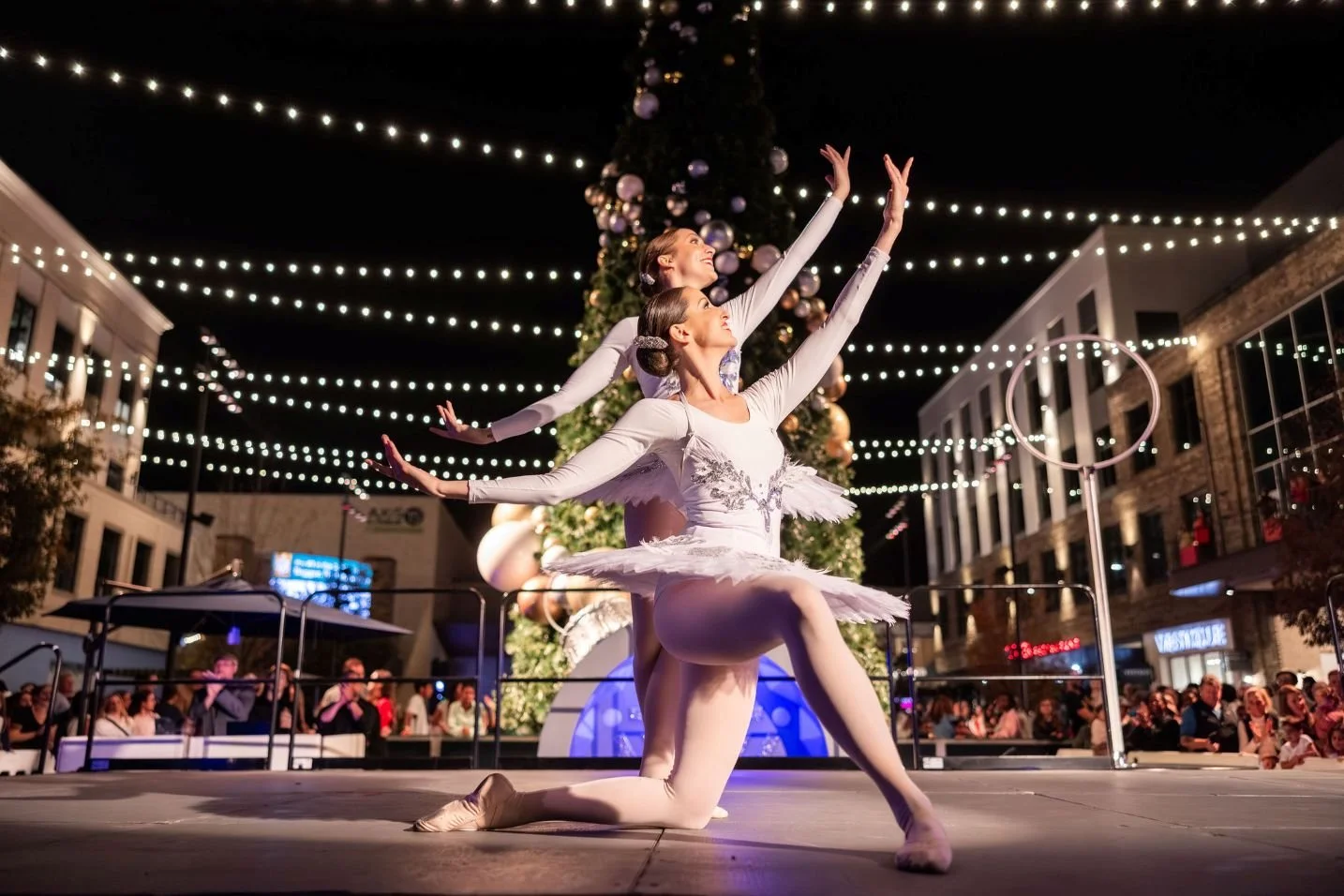 Holiday Ballet Dancers Performing at Outdoor Event
