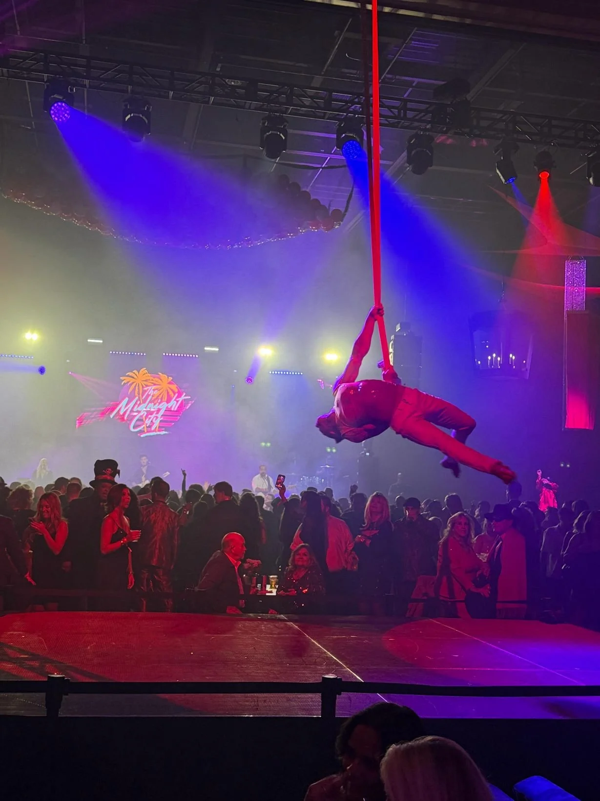 Aerial Straps Performance at the Charleston Wonderland New Year’s Eve Event in Charleston, SC