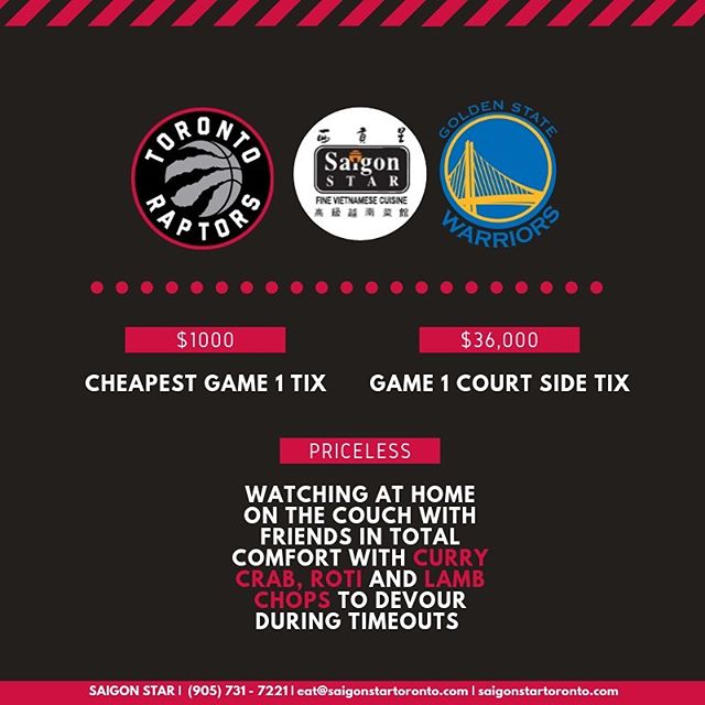 You do the cheering, we bring the chow. Game day is a big day so let us take care of the food! Call now to place your catering order for your Finals viewing party tomorrow! GO RAPTORS GO!
.
.
.
.
.
.
.
.
.
.
.
.
.
.
.
.
#tastethe6ix #streetsoftoronto