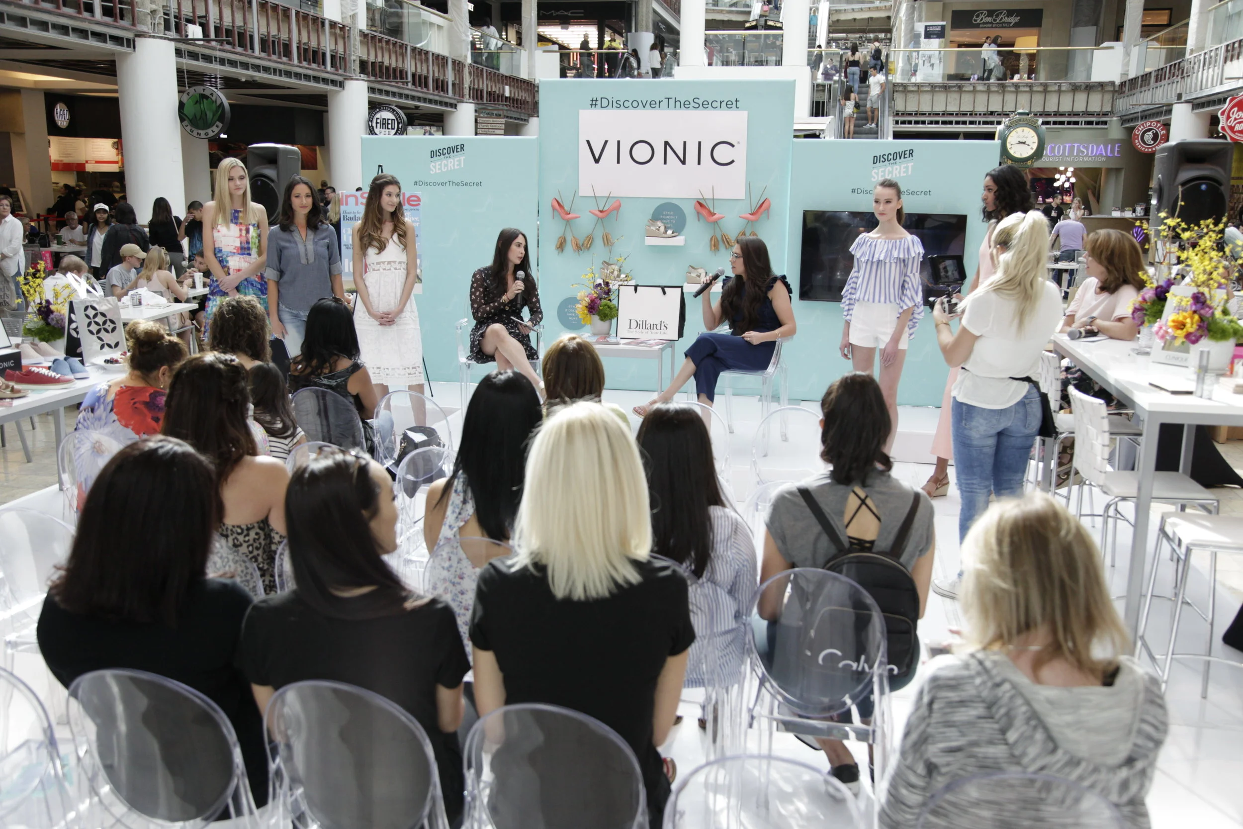 Instyle’s Samantha Simon and AZ Foothills Magazine’s Karah Van Kammen discuss some of this year’s hottest trends for spring. (Photo by Jason Wise/Getty Images for InStyle)