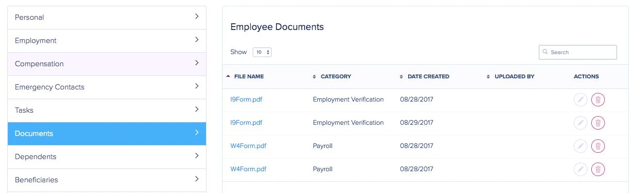 Profile document (sorting and searching)