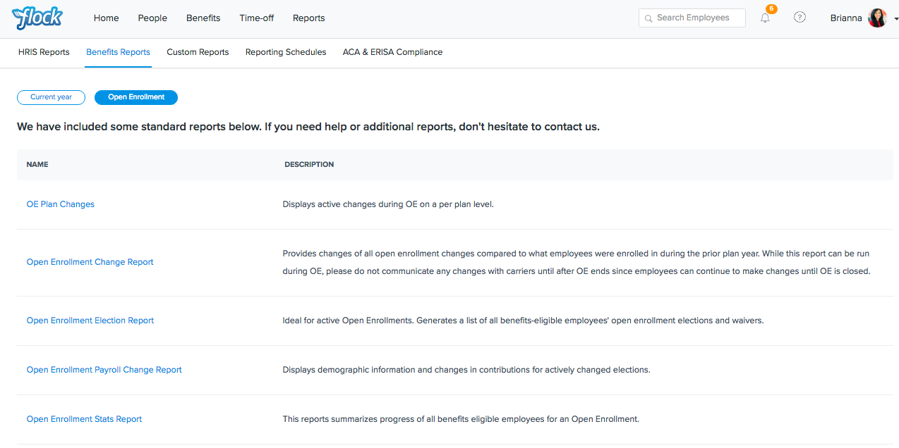 Flock Product Representation for Advanced Open Enrollments Reporting