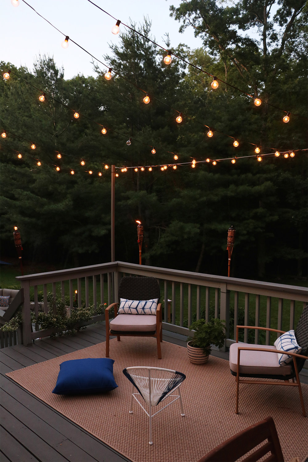 How We Hung Our Back Deck String Lights, How To Hang Cafe Lights On Patio