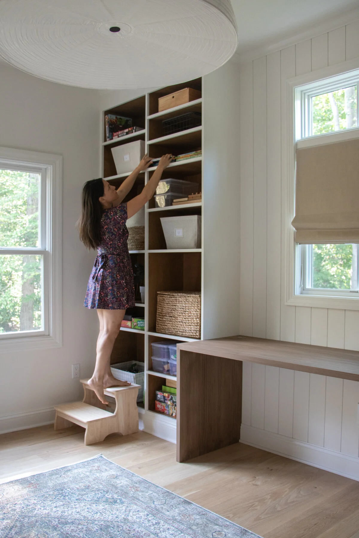Playroom Progress: Styled Shelves and Activity Table
