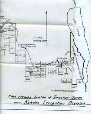  Map of Original Water System  Skaha was called 'Dog' Lake 