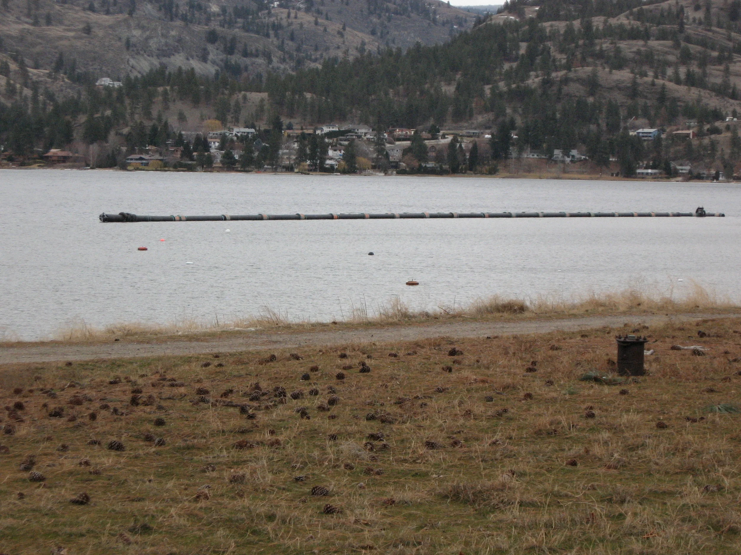  FLOATING THE INTAKE PIPE INTO POSITION 