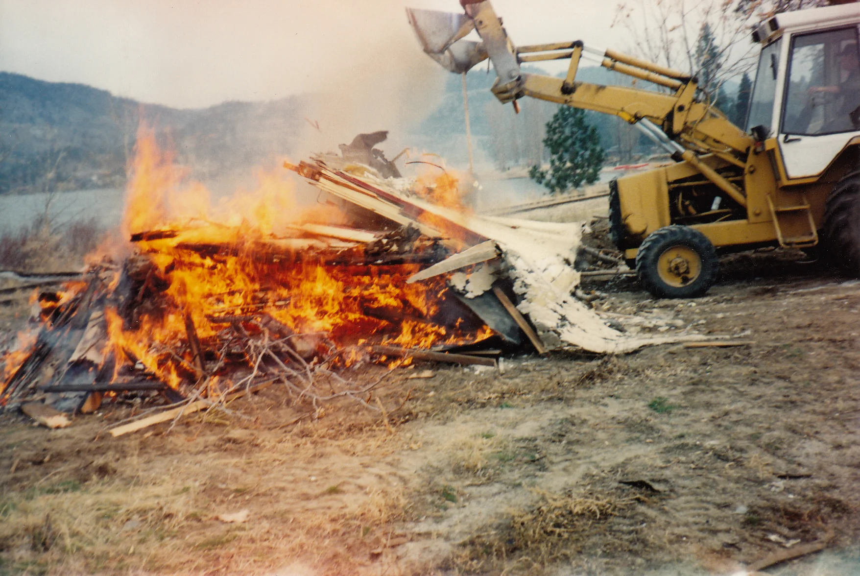BURNING THE WOOD FROM THE OLD SHOP