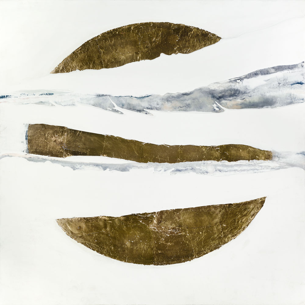 Regret in the 90's, Encaustic and Gold Leaf 42"x42" SOLD
