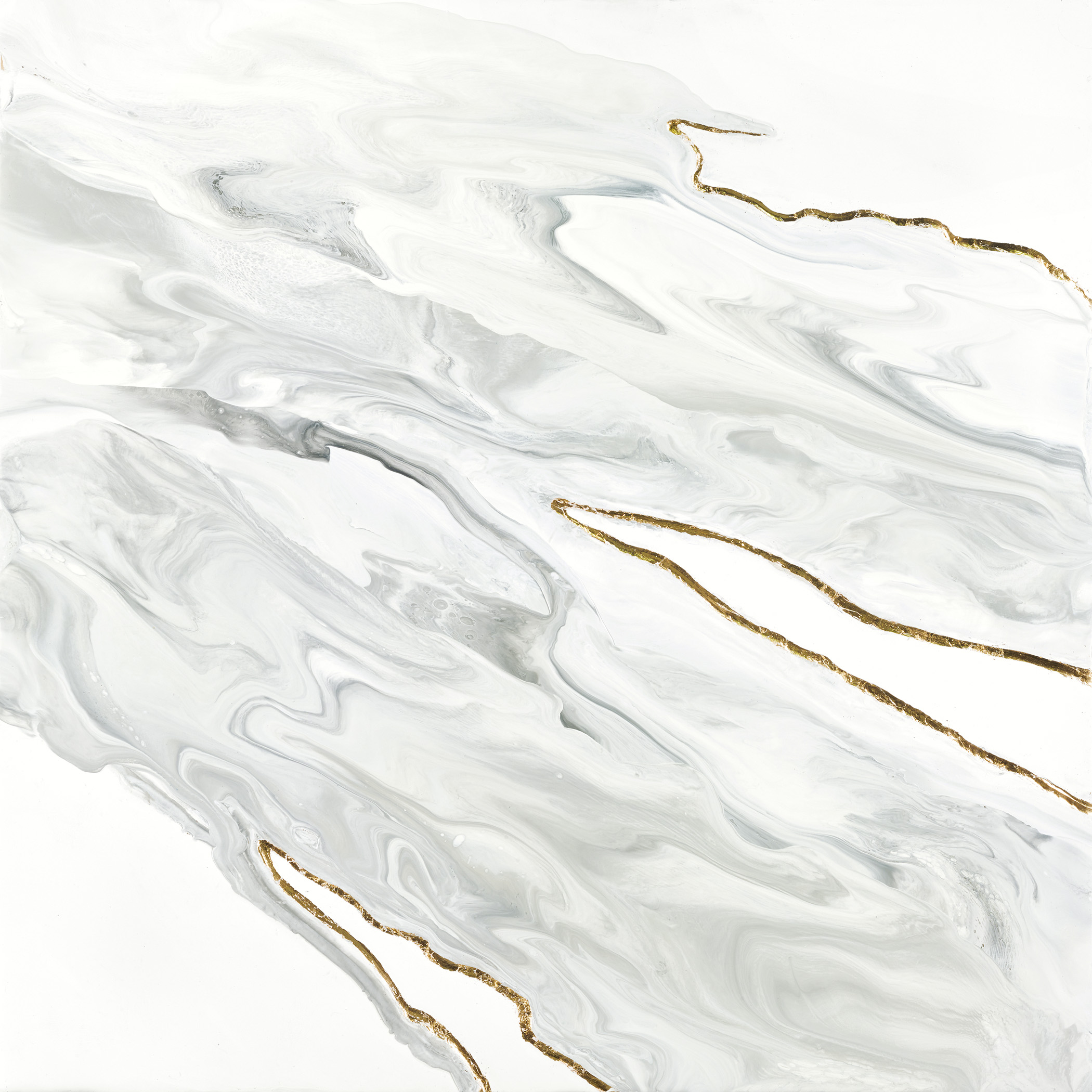 8 Months Without It, 2016 Encaustic and Gold Leaf 24"x24" SOLD