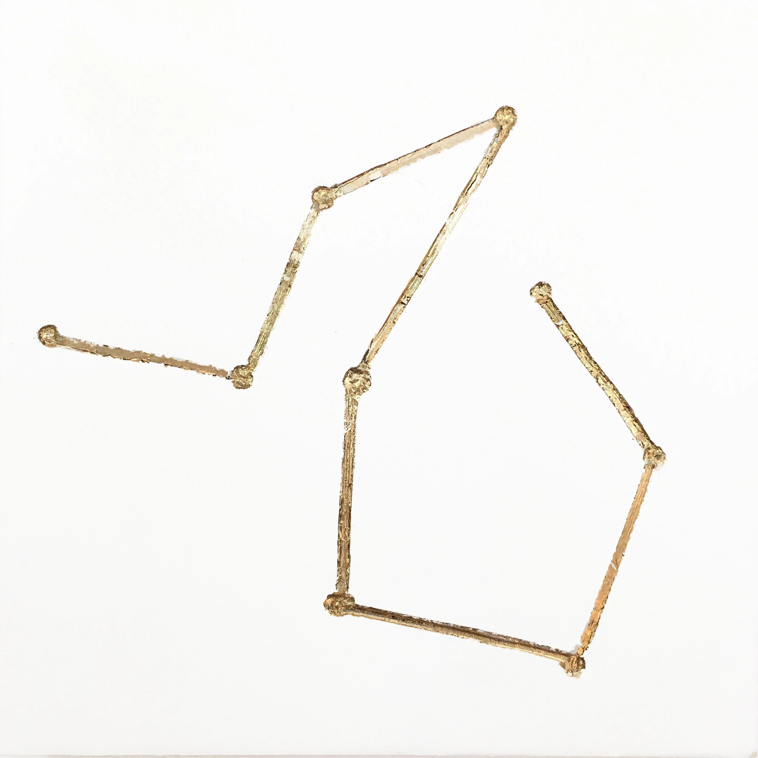 Constellation 5 Encaustic and Gold Leaf 14"x !4" S OLD