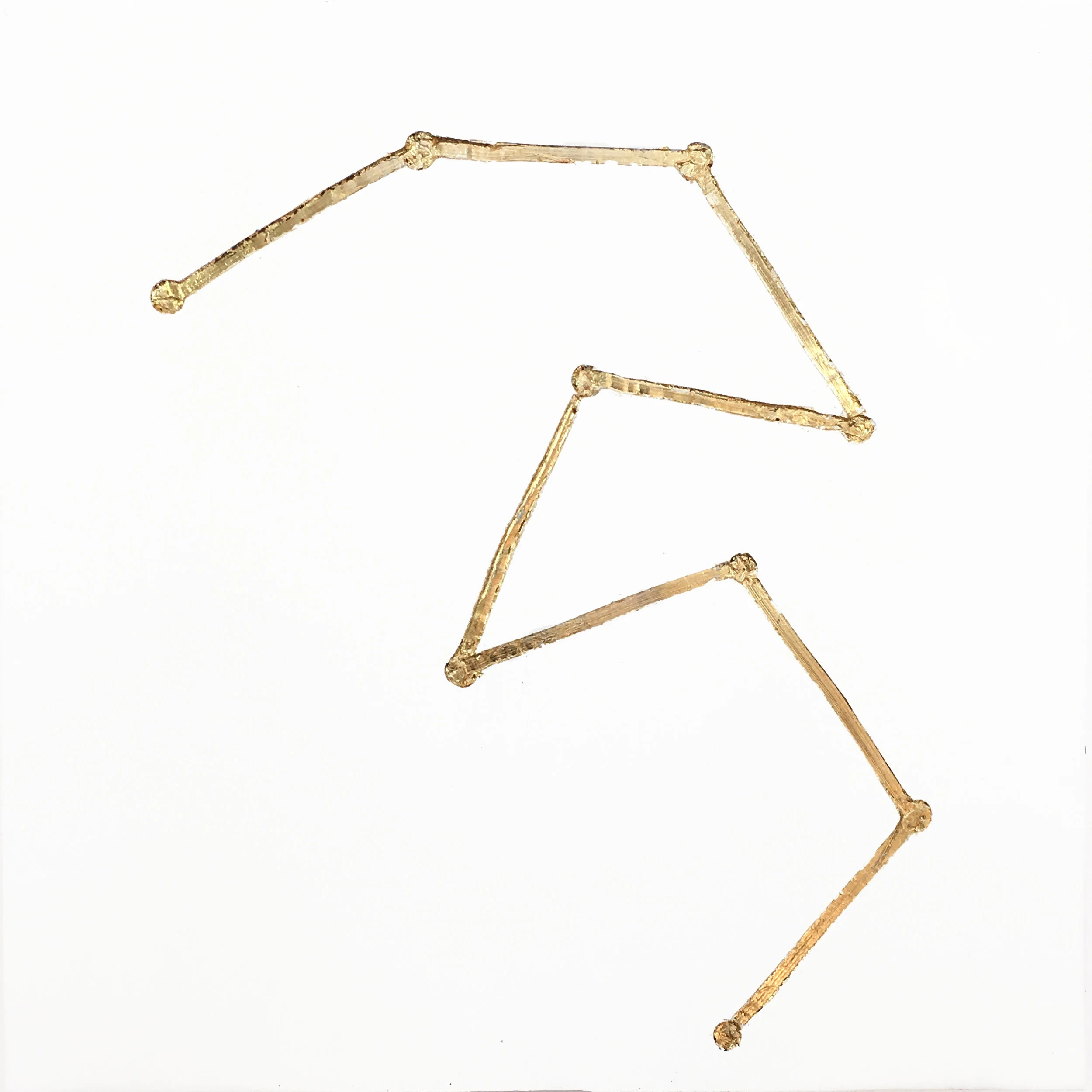 Constellation 8 Encaustic and Gold Leaf 14"x !4" SOLD