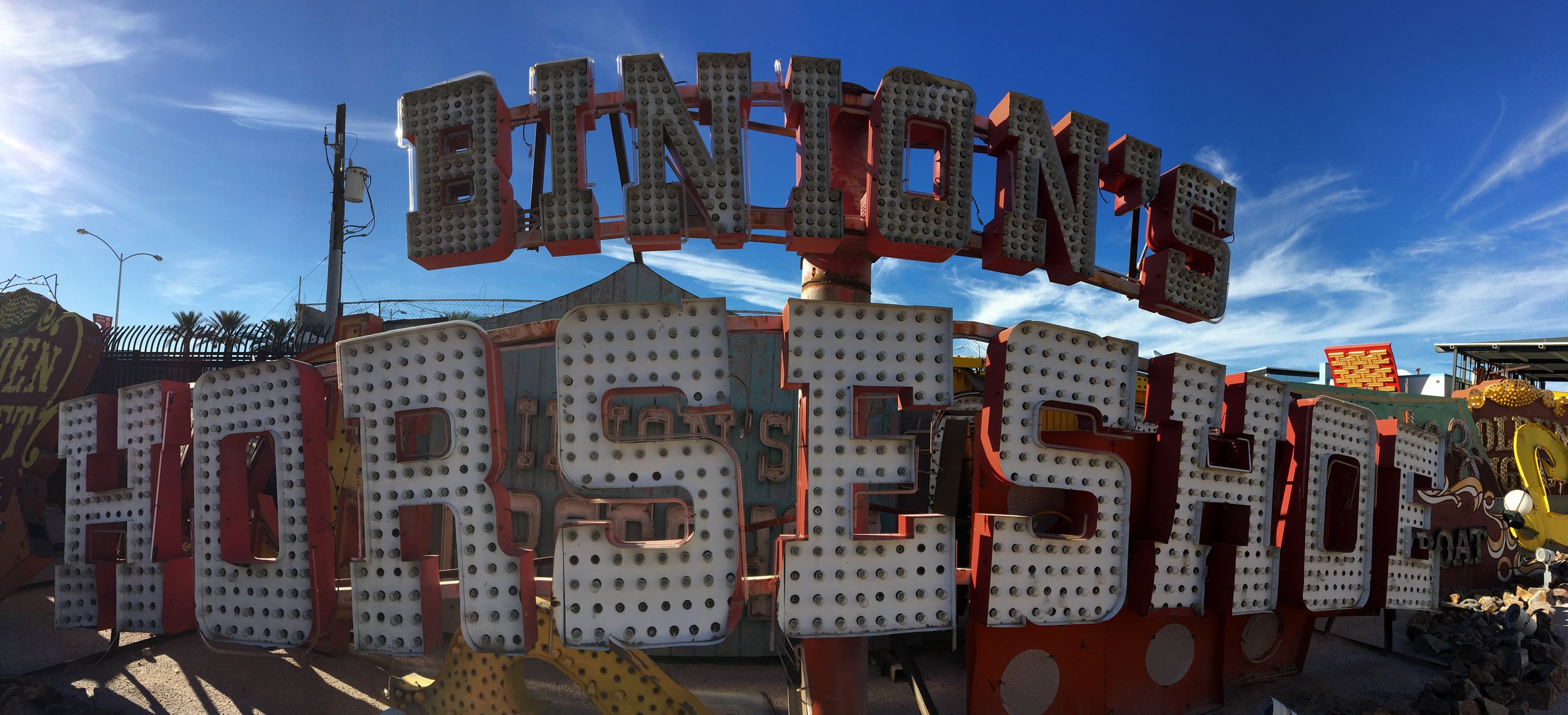 Landmark sign, Las Vegas, This sign, curated by the Neon Mu…