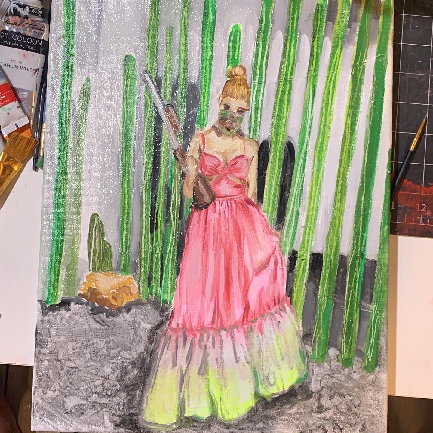For sale 30$ plus $10 for shipping &ldquo;Bambi hunting&rdquo;  #teamariana  #scandoval - I don&rsquo;t support homicide or guns &hellip;it&rsquo;s just comedy 🎭!!!!!!!! Original oil 🖼️ painting