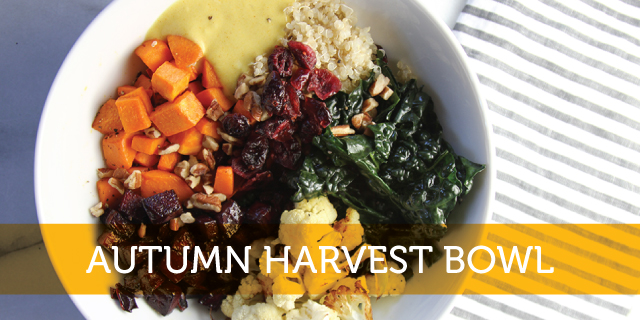 AUTUMN HARVEST BOWL with LEMON-TAHINI DRESSING