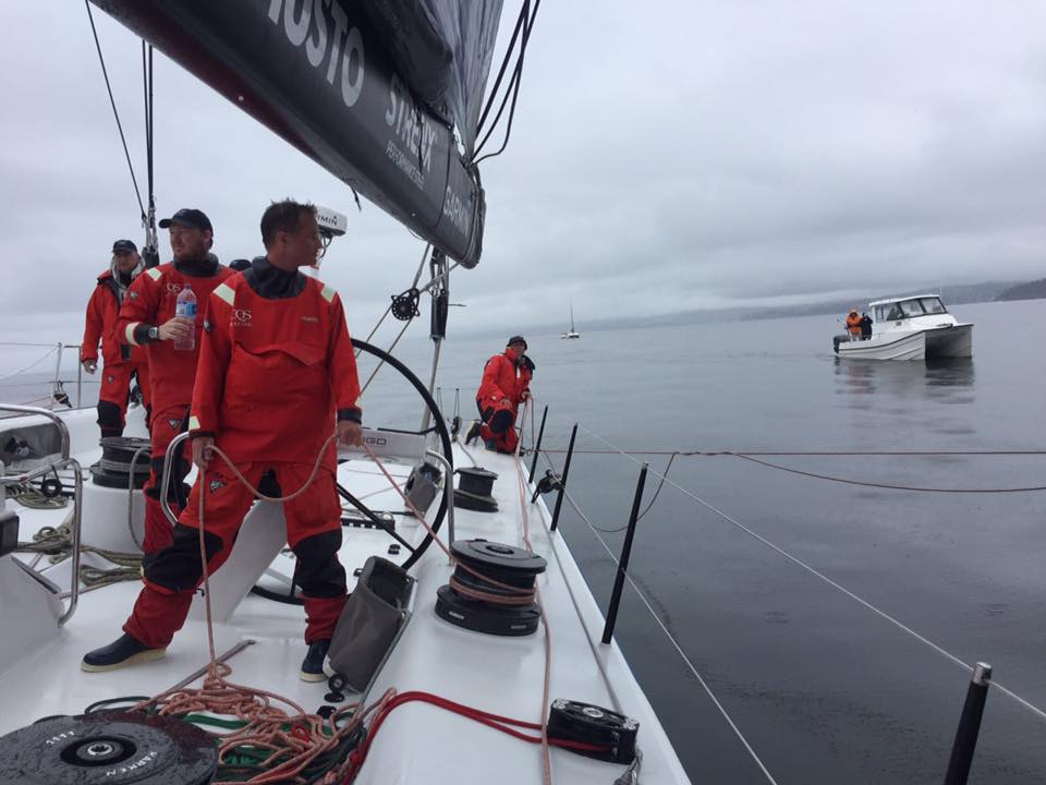 Heading up the Derwent to the finish line, Sydney to Hobart 2016