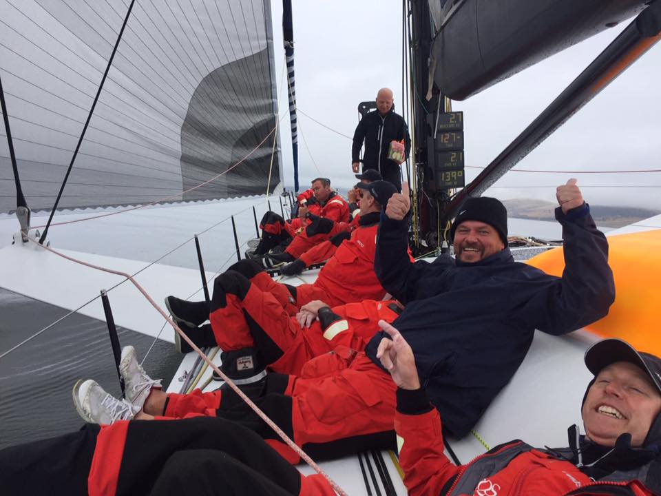 Heading up the Derwent to the finish line, Sydney to Hobart 2016