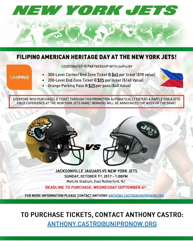 UniPro NY to Host FilAm Heritage Day with NY Jets