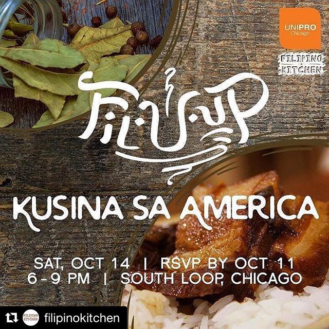 Join us this Saturday in Chicago for our second gastronomic event in the Fil-U-Up series. For tickets, see link in bio under events.
#Repost @filipinokitchen (@get_repost)
・・・
To continue our #filipinoamericanhistorymonth party - we will be collaborating with @unipronow #chicago for a night of food and storytelling - we will be serving 3 types of #adobo, dessert! For more info and tickets — http://www.unipronow.org/upcoming-events/fil-u-up-kusina #pinoyssuportingpinoys #chicago #fahm #fahm2017 #fanhs #fkadventures #popup #filipinokitchen #filipinofood #entrepinays #pinoyfood #events #unipro #filuup