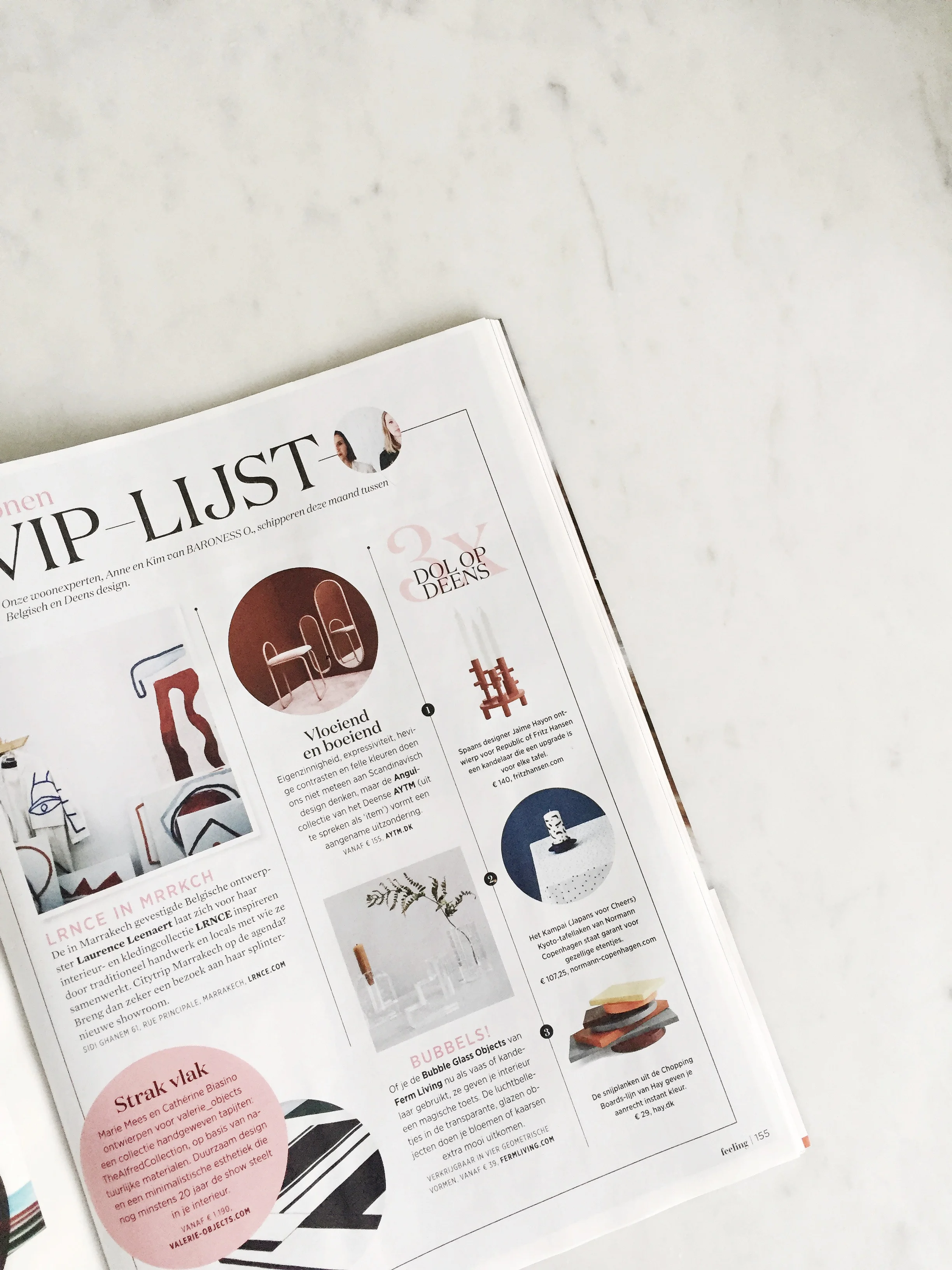  Monthly column about design and interior trends in lifestyle magazine  Feeling . 