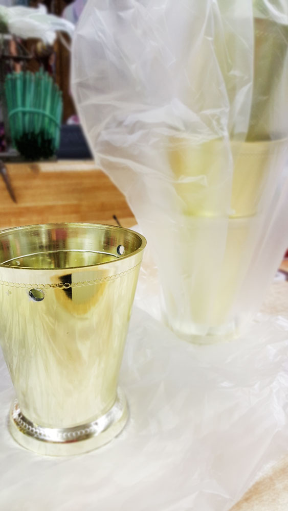 Here is the first julep cup from the packaging sleeve. We buy them by the case.