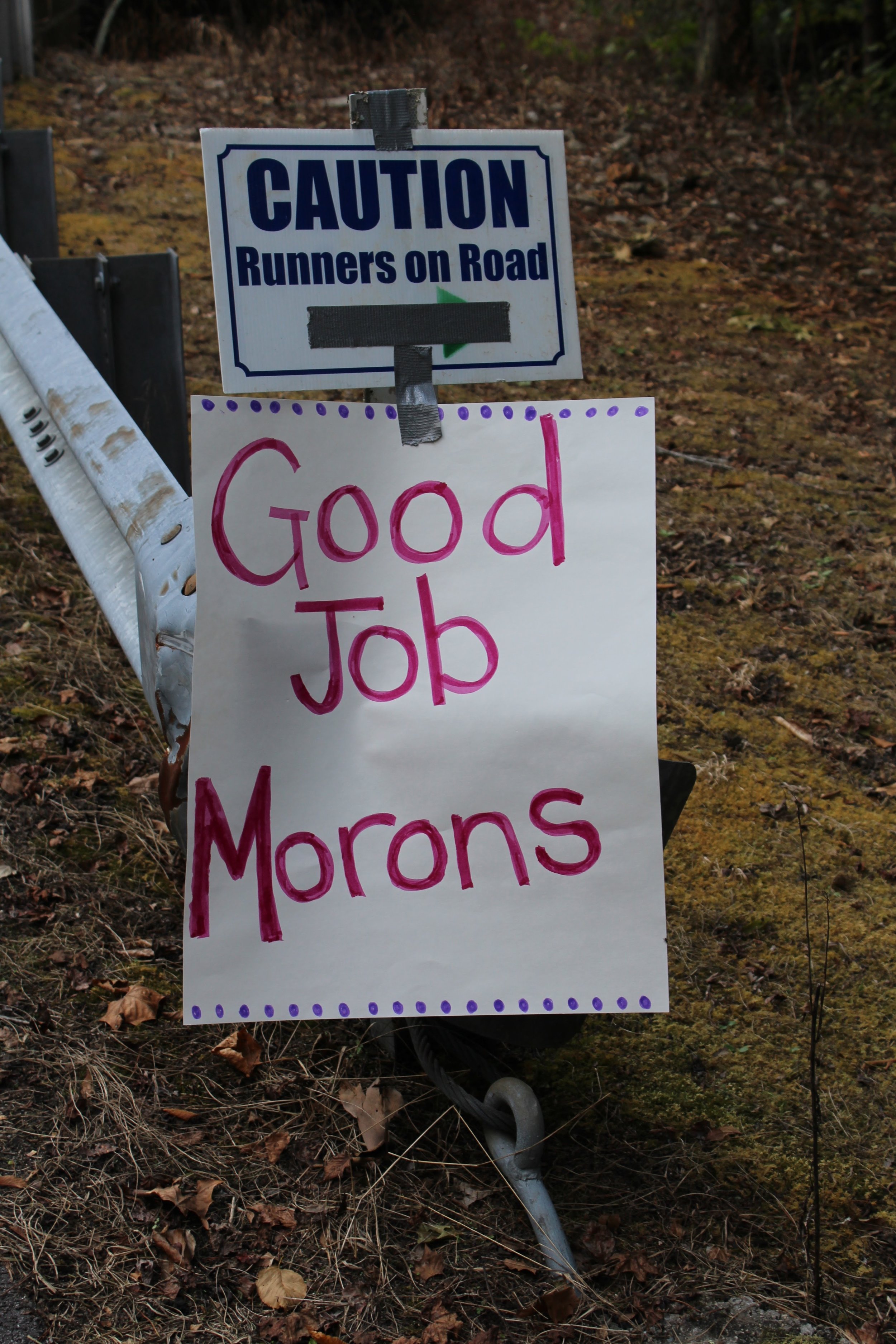 The last sign just before the finish - Photo by Susan Brother Yancey