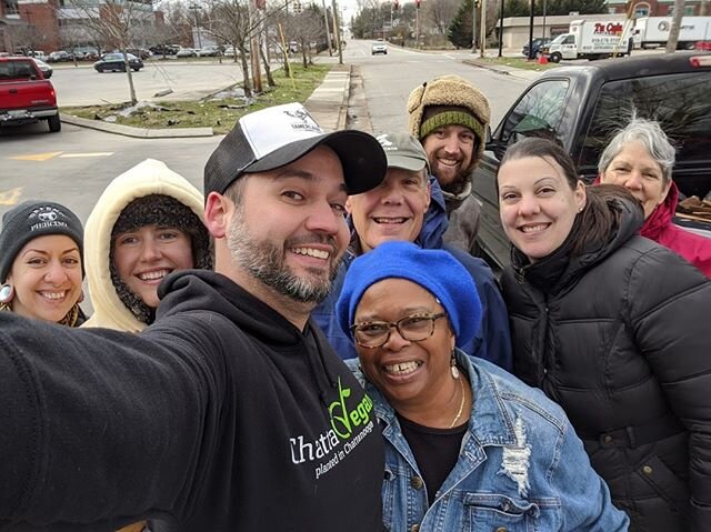 Today we continued our tradition of participating in the City of Chattanooga's MLK Day of Service. We're so thankful for the ChattaVegan volunteers that helped us beautify Churchville and fill immediate needs bags for those experiencing homelessness.