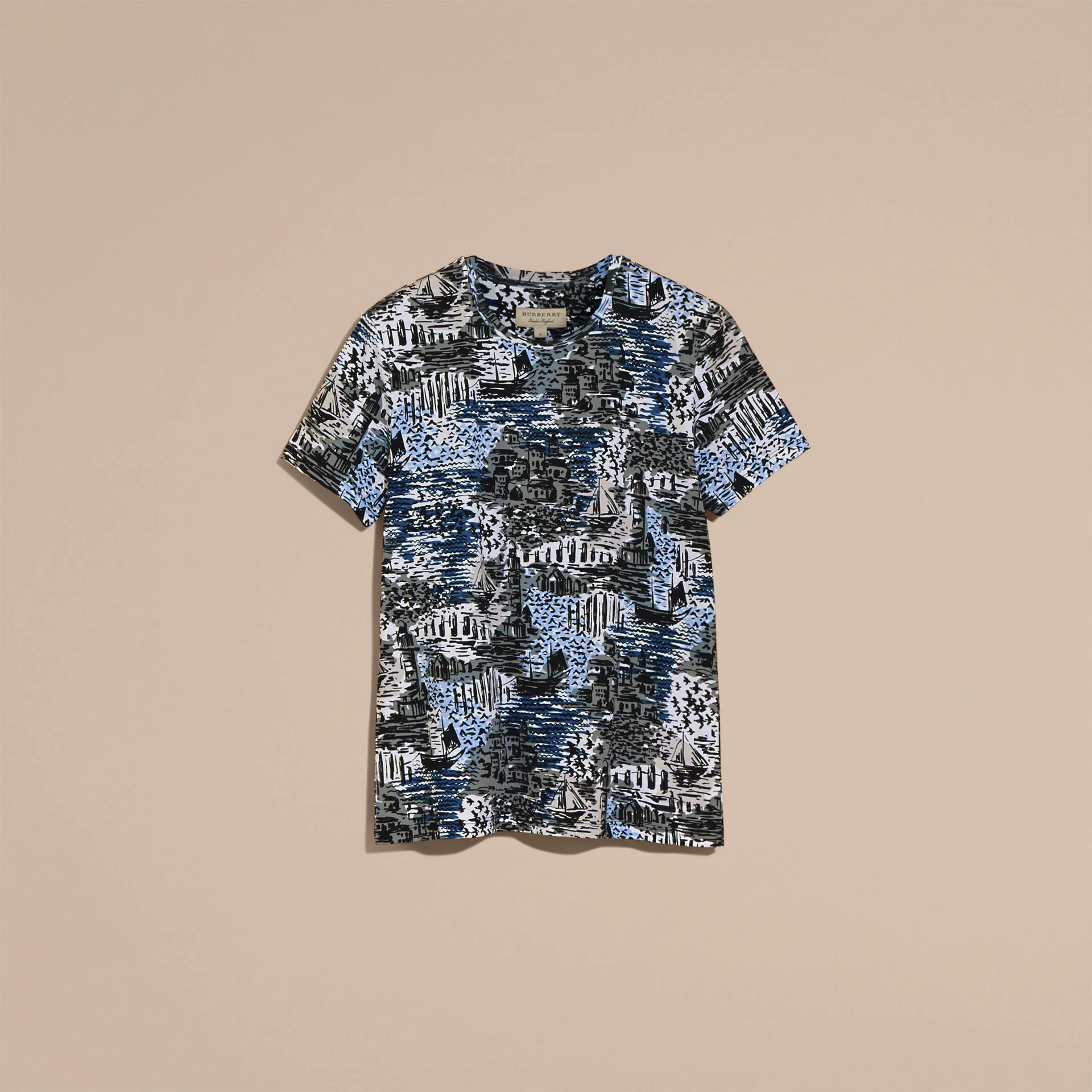 BRITISH SEASIDE PRINT COTTON T-SHIRT   $225.jpg