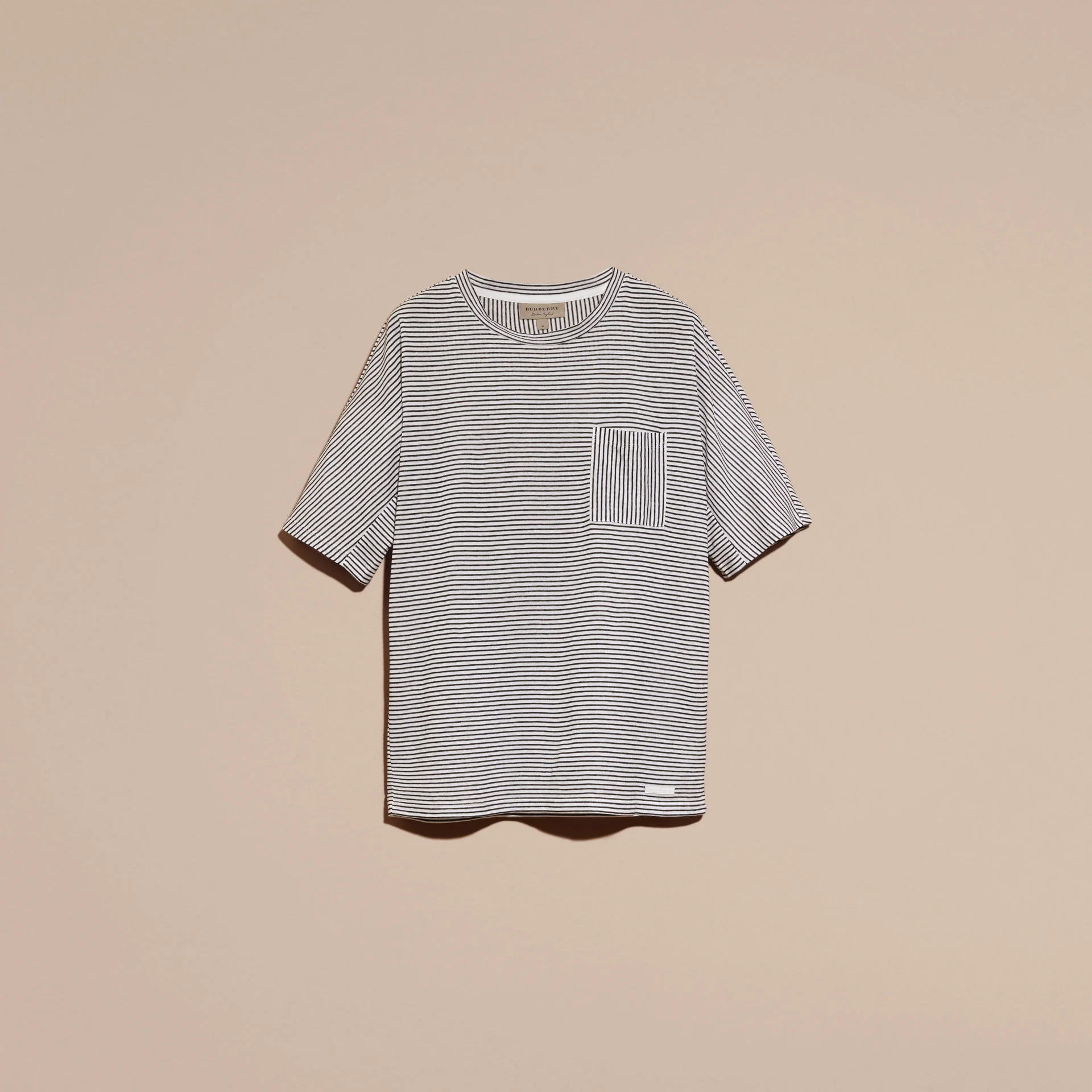 BURBERRY STRIPED COTTON LINEN T-SHIRT $225.jpg
