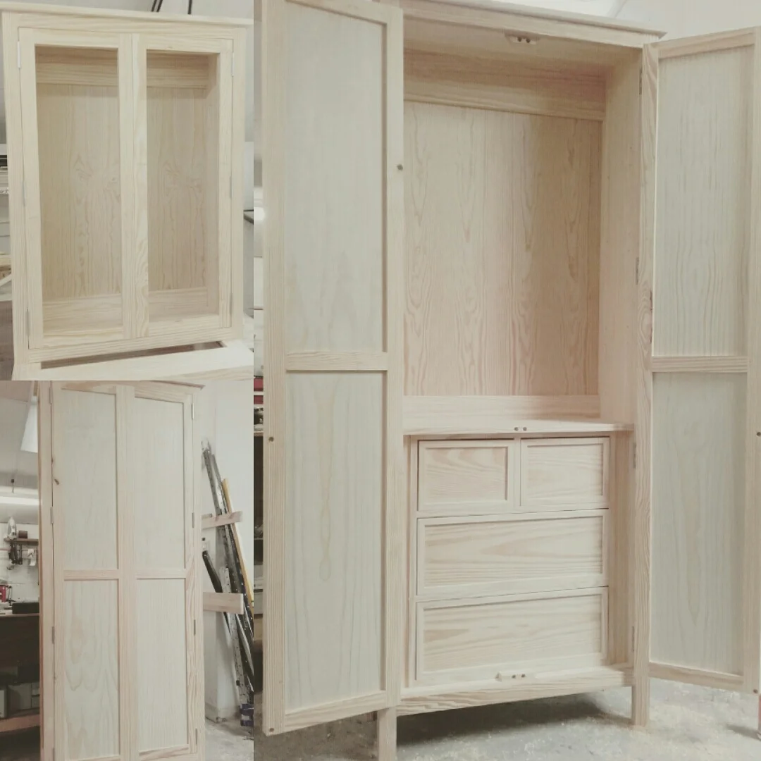 Solid pine units all ready for the paint shop 